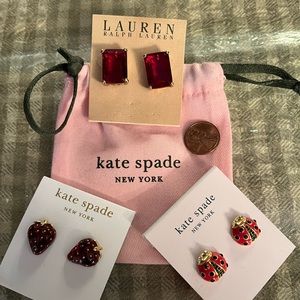 ♥️🍓🐞Kate Spade & Ralph Lauren Earring Bundle